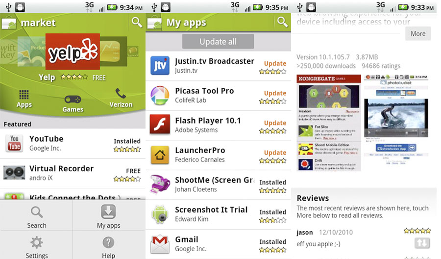 Android Market 2.2.6 update