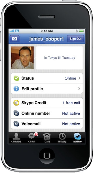 Skype 3.0 pre iPhone