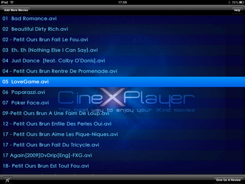 CineXPlayer for iPad