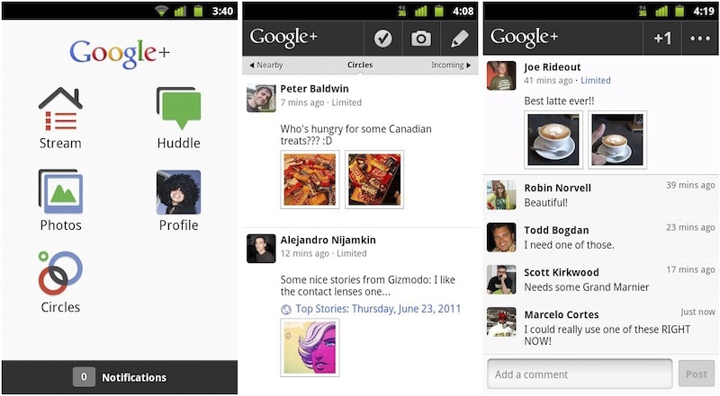 Google+ Android aplikácia