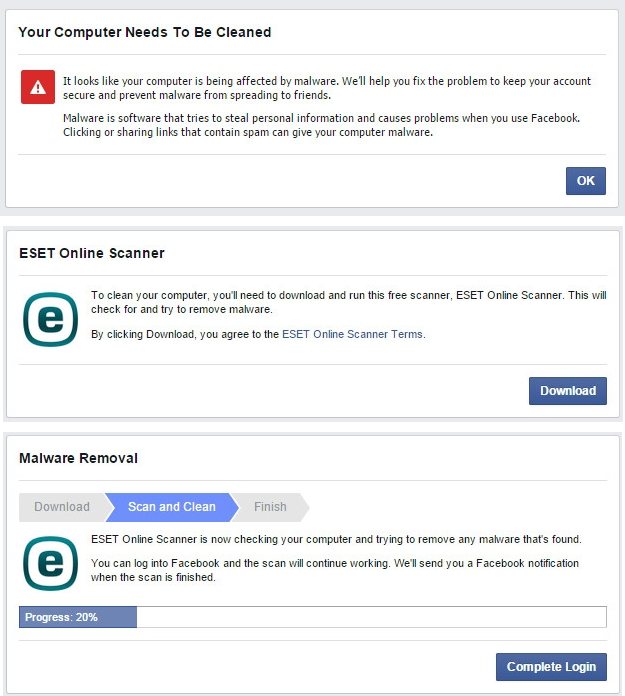 ESET Online Scanner pre Facebook