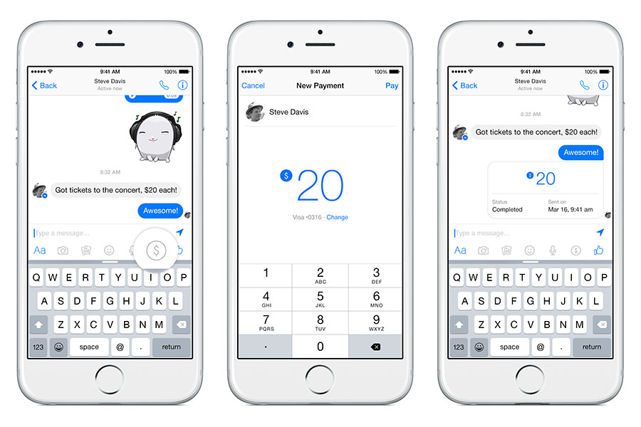 Facebook Messenger peniaze