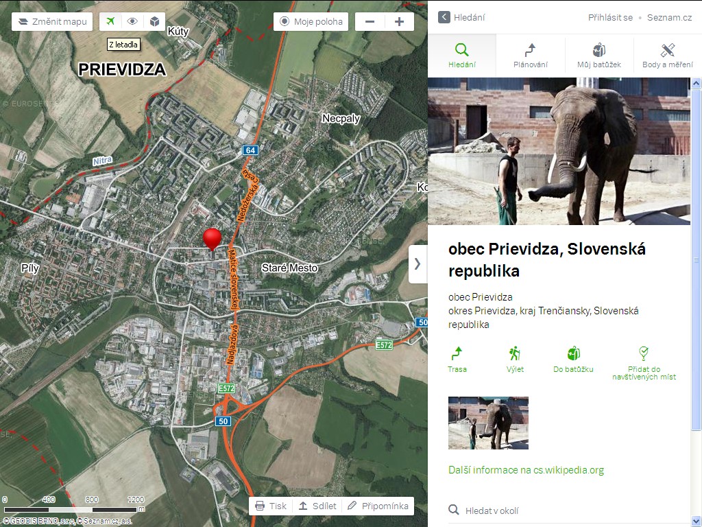 Mapy.cz - Slovensko z lietadla