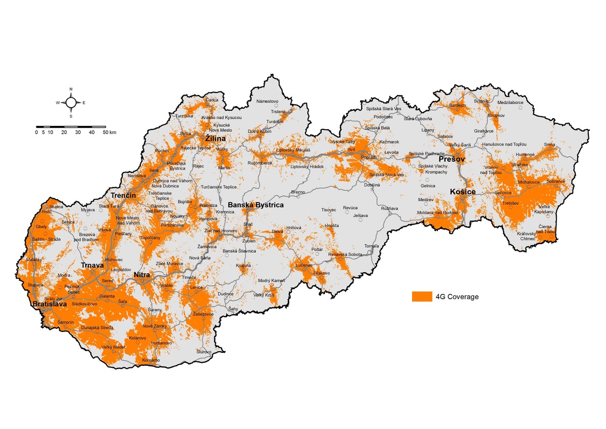 Orange 4G LTE - mapa pokrytia
