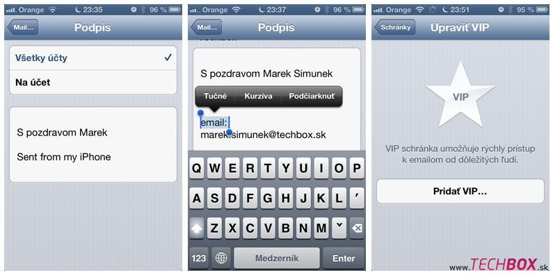 Emailové schránky s vlastným podpisom