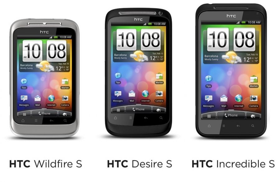 HTC Incredible S, Desire S a Wildfire S