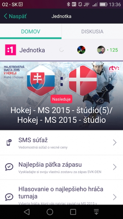 Majstrovstvá sveta v hokeji 2015 v smartfóne