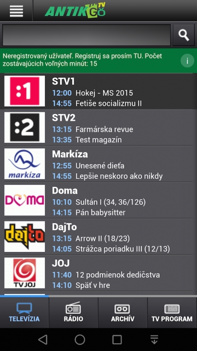 Majstrovstvá sveta v hokeji 2015 v smartfóne