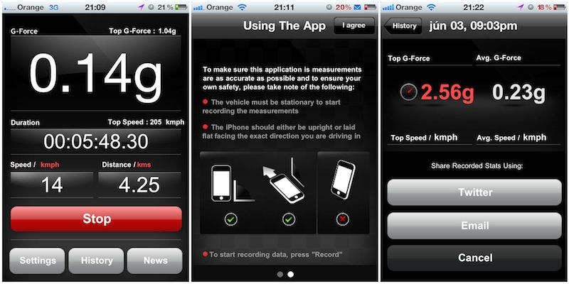 Porsche gForce app