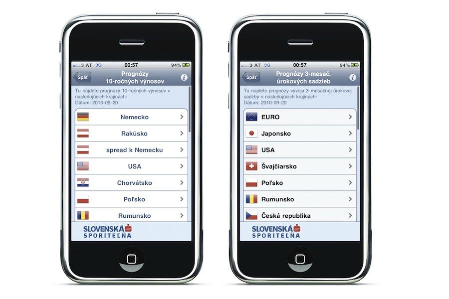 Aplikácia Slovenskej sporiteľne pre iPhone