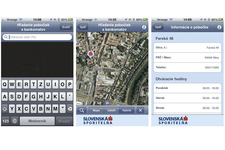 Aplikácia Slovenskej sporiteľne pre iPhone
