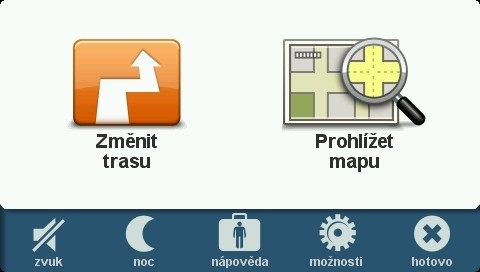 TomTom XL2 hlavne menu