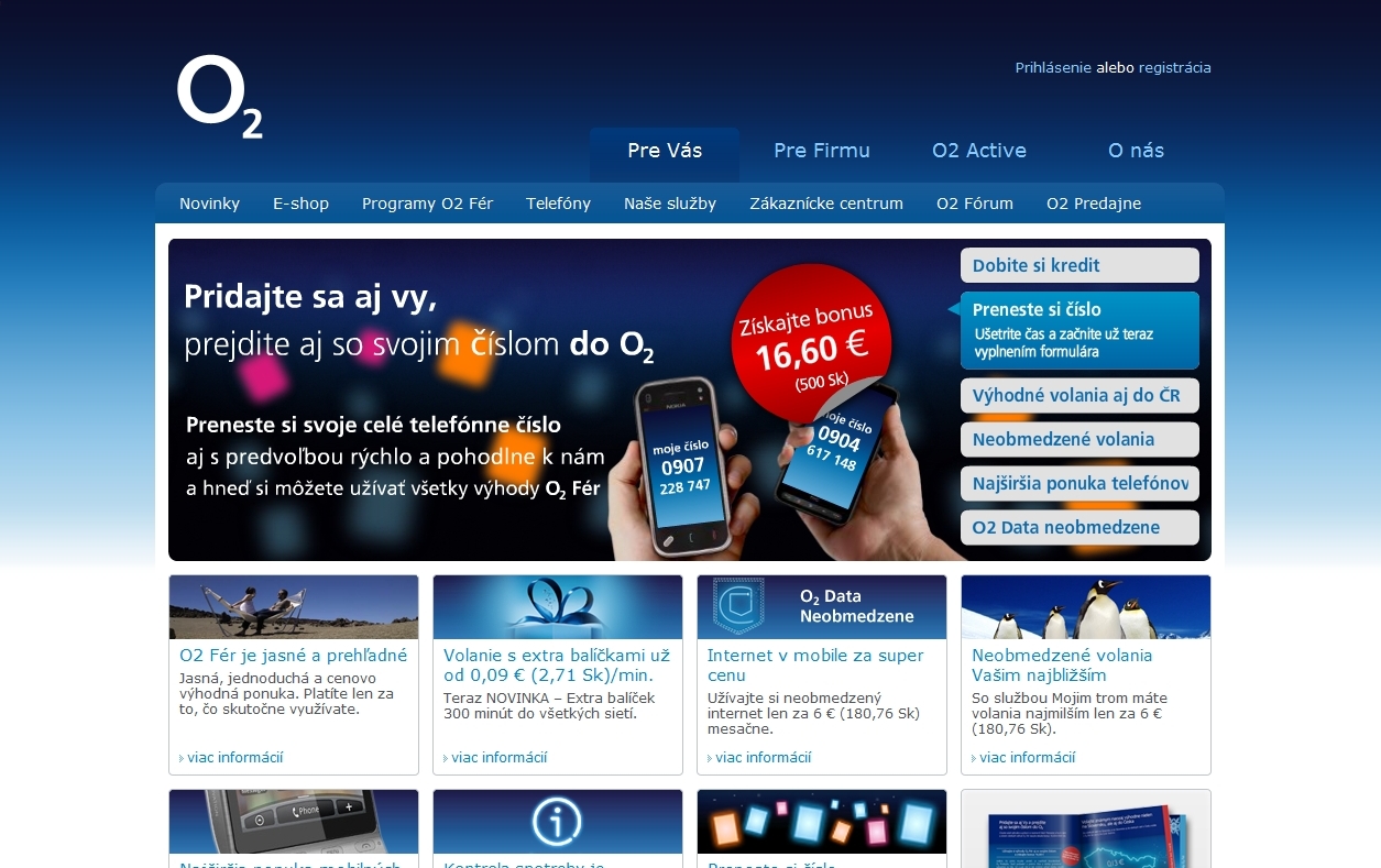 O2 nový web